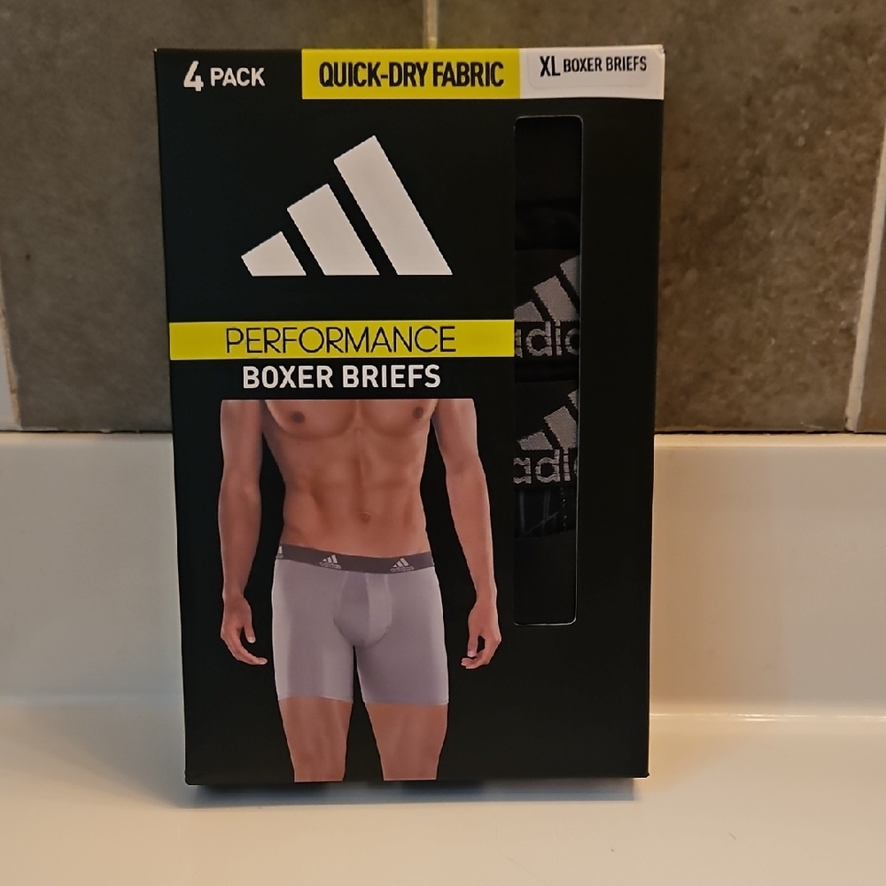 Adidas Performance Boxer Briefs 4-Pack - Black Size XL Fits 40-42 Waist